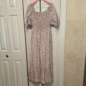 Floral Pink Smocked Dress